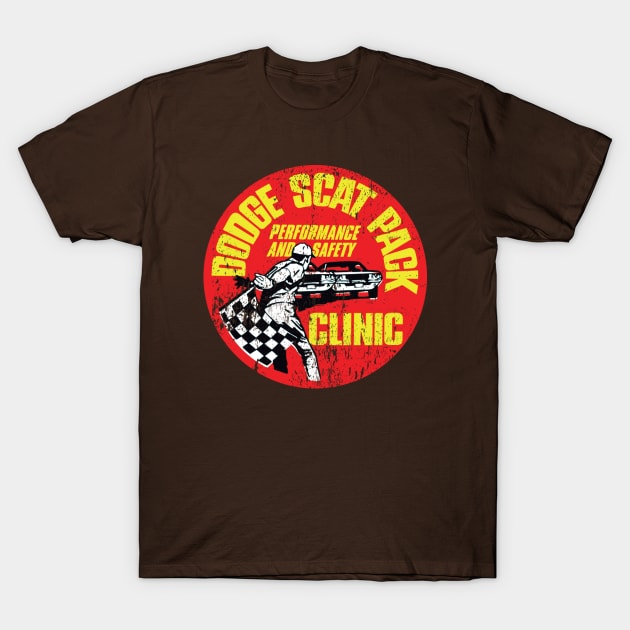 Dodge Scat Pack Clinic - Burnout distressed T-Shirt by retropetrol